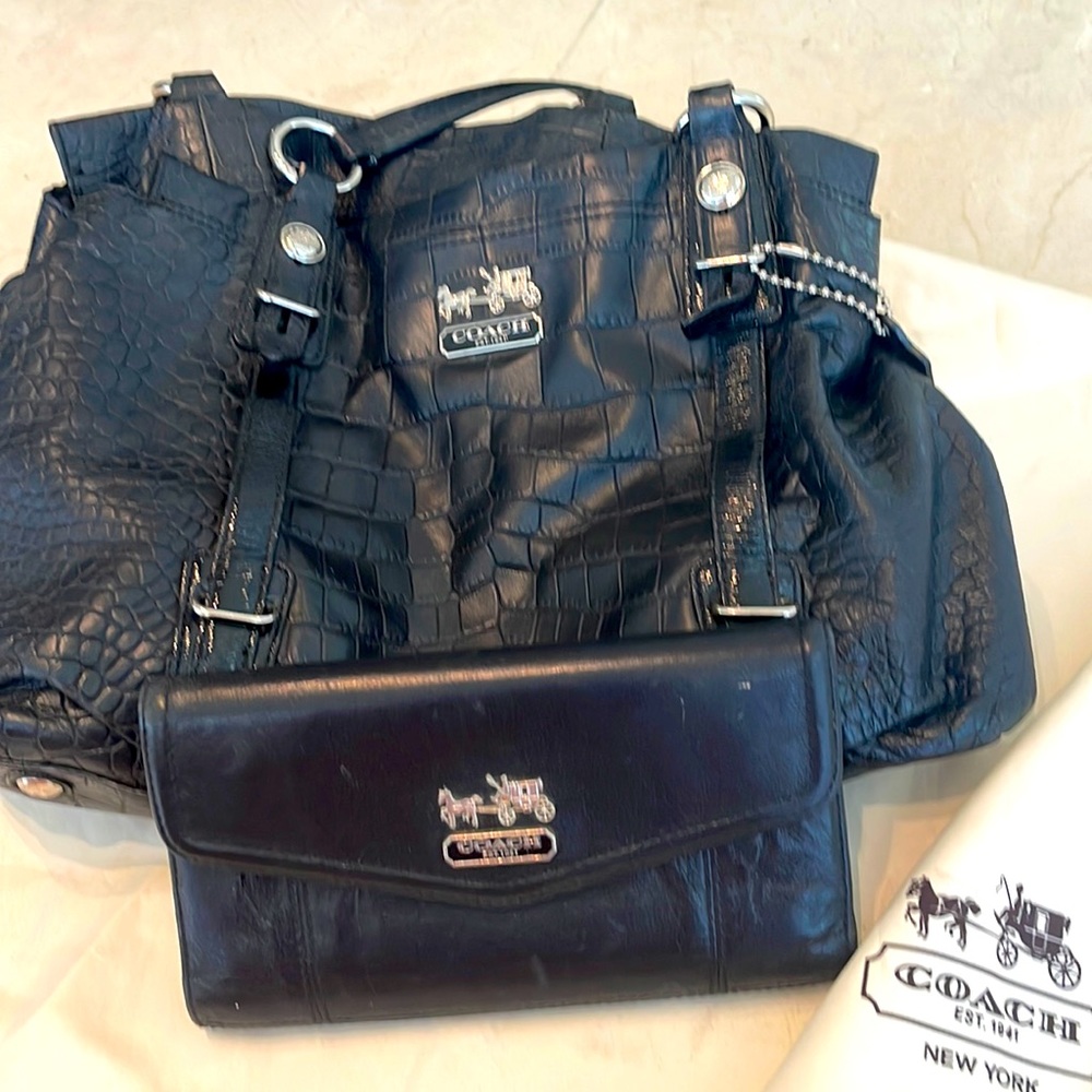 Coach Mia embossed Croc  Carryall  plus Wallet